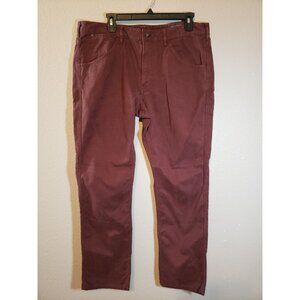 Bonobos Mens Straight Burgundy Pants Chino 35 x 32 Cotton & Elastane